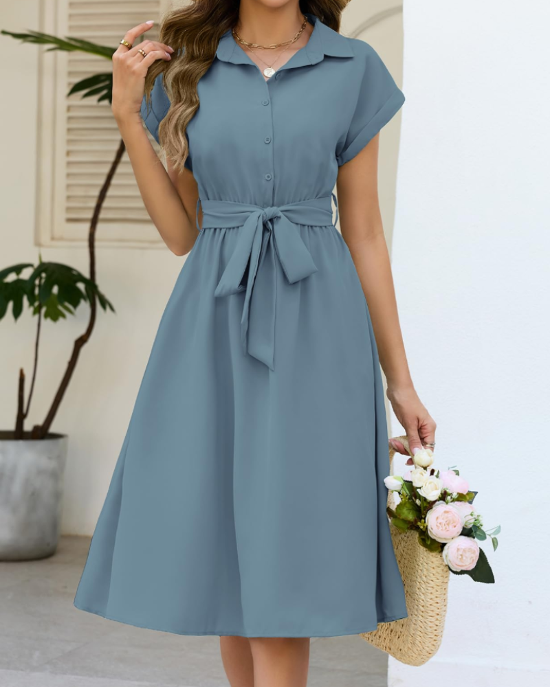 Vestaglia Harriet da Donna Estate – Scollo a V con Cintura e Tasche