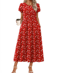 Abito Maxi Bohemien Olivia da Donna – Abito Lungo Floreale con Taglio A e Tasche