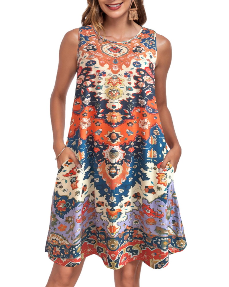 Vestito Estivo Ruby da Donna – Taglio A-Line con Tasche e Tessuto Elasticizzato