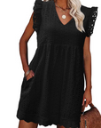 Vestaglia estiva da donna Athena – Cotone con scollo a V, ricamo traforato e tasche