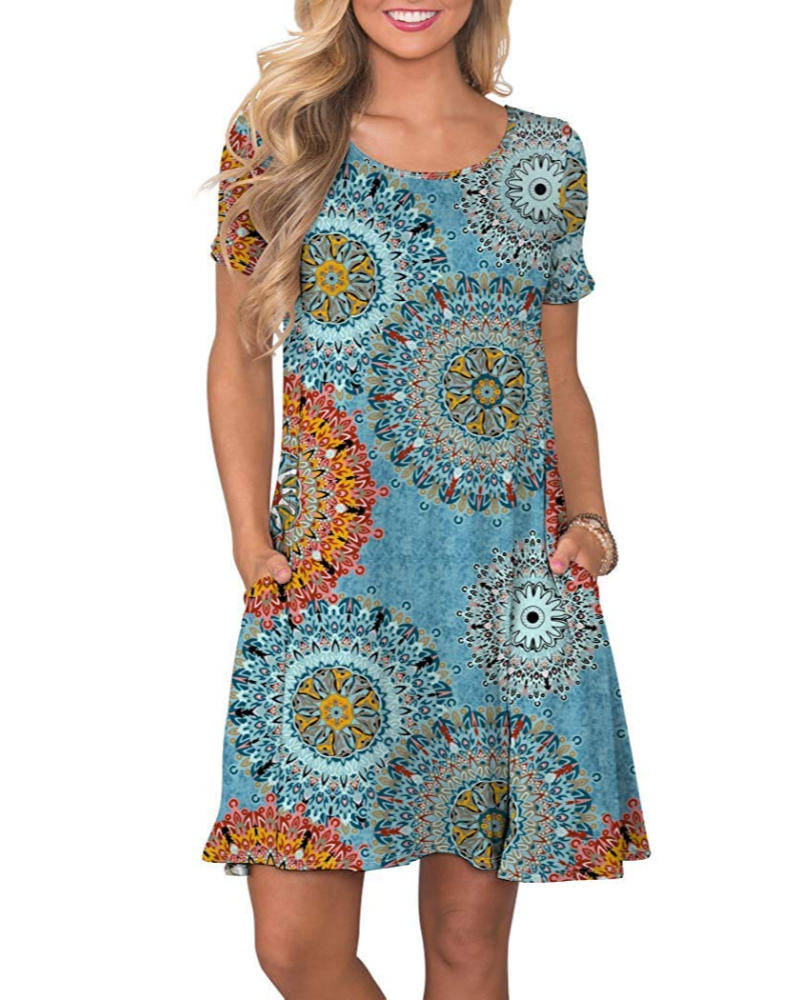 T-shirt donna estiva Mabel Robe – Girocollo, maniche corte e tasche