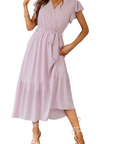 Anita Abito Maxi Donna – Abito Bohemien Floreale Scollo a V Volant Cintura Estate