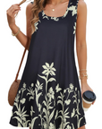 Vestito estivo da donna Diana – scollo a U, senza maniche, lunghezza al ginocchio con tasche