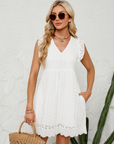 Vestaglia estiva da donna Athena – Cotone con scollo a V, ricamo traforato e tasche