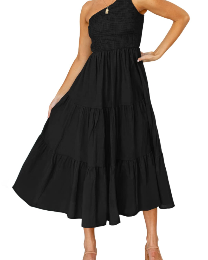 Abito Maxi Bohème da Donna ZsaZsa – Abito Monospalla con Volant, Taglio A-Line ed Elegante per l’Estate