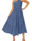 Abito Maxi Bohème da Donna ZsaZsa – Abito Monospalla con Volant, Taglio A-Line ed Elegante per l’Estate