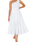 Abito Maxi Bohème da Donna ZsaZsa – Abito Monospalla con Volant, Taglio A-Line ed Elegante per l’Estate