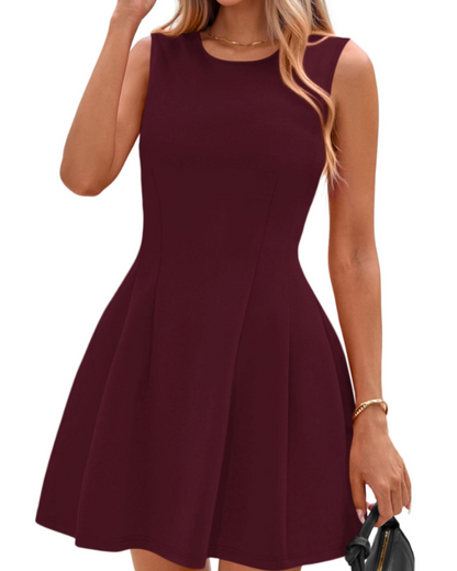 Sophie Abito Donna – Abito Corto A-Line Senza Maniche Elegante Business Casual Elasticizzato