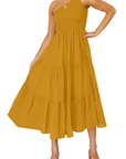 Abito Maxi Bohème da Donna ZsaZsa – Abito Monospalla con Volant, Taglio A-Line ed Elegante per l’Estate