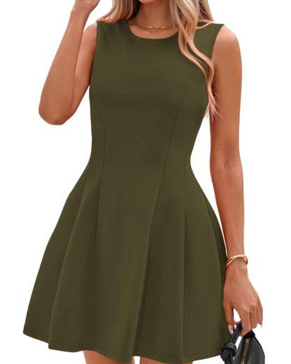 Sophie Abito Donna – Abito Corto A-Line Senza Maniche Elegante Business Casual Elasticizzato
