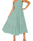 Abito Maxi Bohème da Donna ZsaZsa – Abito Monospalla con Volant, Taglio A-Line ed Elegante per l’Estate