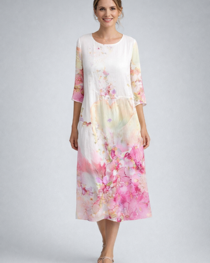 Vestito Elegante da Donna Paloma – Abito Floreale in Cotone, Taglio Slanciato e Stile Senza Tempo