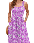 Vestito Estivo Donna Susana – Vestito Senza Maniche Vita Sottile, Scollo Quadrato e Taglio A-Line