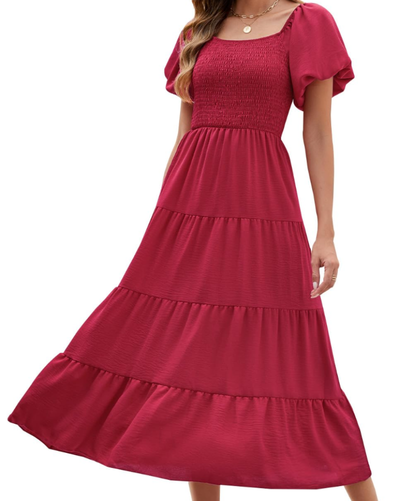 Vestito lungo da donna Stacey – Vestito incrociato con scollo a V, maniche ampie e tasche, estate