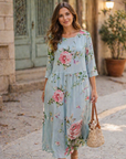 Vestito Elegante da Donna Paloma – Abito Floreale in Cotone, Taglio Slanciato e Stile Senza Tempo