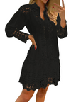 Laura Abito Lungo Donna – Abito Maxi Scollo a V Volant Pizzo Jacquard Tasche & Shorts Integrati