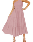 Abito Maxi Bohème da Donna ZsaZsa – Abito Monospalla con Volant, Taglio A-Line ed Elegante per l’Estate