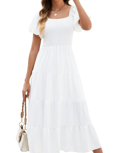 Vestito lungo da donna Stacey – Vestito incrociato con scollo a V, maniche ampie e tasche, estate
