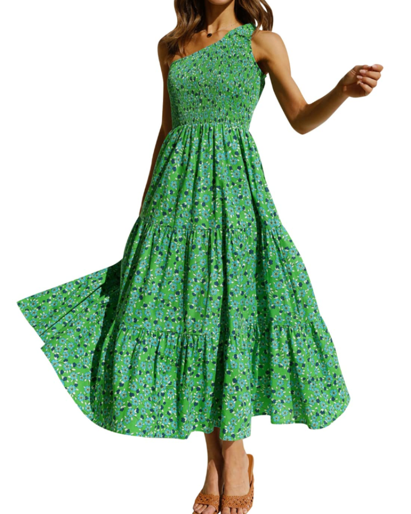 Abito Maxi Bohème da Donna ZsaZsa – Abito Monospalla con Volant, Taglio A-Line ed Elegante per l’Estate