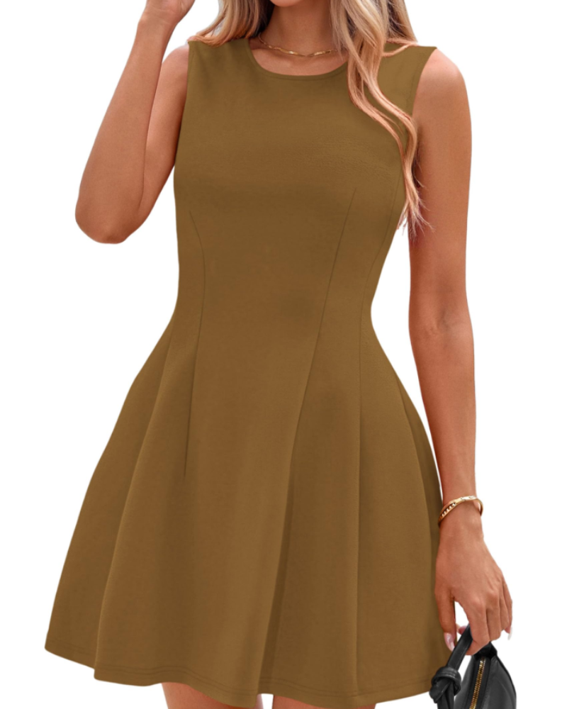 Sophie Abito Donna – Abito Corto A-Line Senza Maniche Elegante Business Casual Elasticizzato