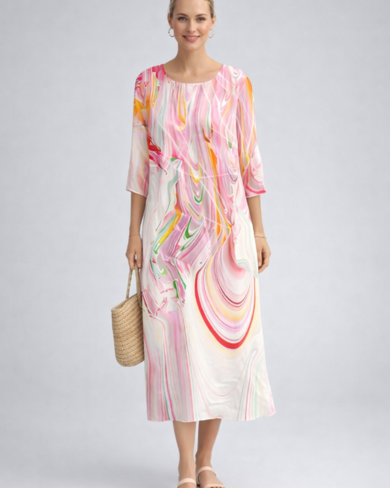 Vestito Elegante da Donna Paloma – Abito Floreale in Cotone, Taglio Slanciato e Stile Senza Tempo