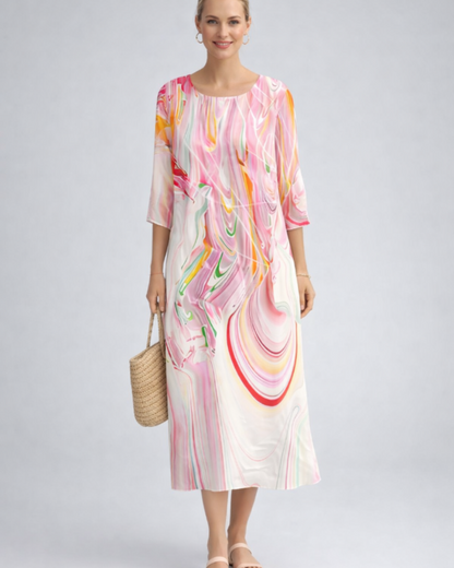 Vestito Elegante da Donna Paloma – Abito Floreale in Cotone, Taglio Slanciato e Stile Senza Tempo