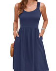 Vestito Estivo Donna Susana – Vestito Senza Maniche Vita Sottile, Scollo Quadrato e Taglio A-Line