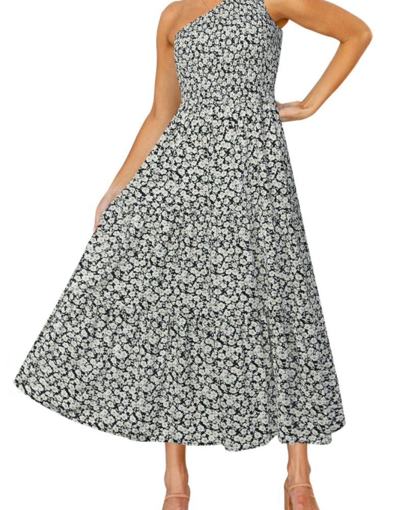Abito Maxi Bohème da Donna ZsaZsa – Abito Monospalla con Volant, Taglio A-Line ed Elegante per l’Estate