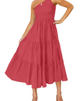 Abito Maxi Bohème da Donna ZsaZsa – Abito Monospalla con Volant, Taglio A-Line ed Elegante per l’Estate