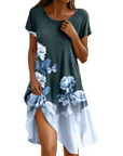Abito Sera Donna – Abito Bohemien Maxi Fluido Girocollo Volant Taglio A-Line Elegante Estate