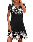 Vestito Midi Willow a Fiori da Donna – Abito Estivo Svasato con Tasche e Maniche a Sbuffo
