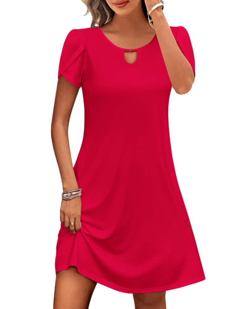 Vestito Midi Willow a Fiori da Donna – Abito Estivo Svasato con Tasche e Maniche a Sbuffo