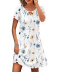 Vestito Midi Willow a Fiori da Donna – Abito Estivo Svasato con Tasche e Maniche a Sbuffo