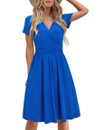 Vestito Donna Genesis – Stampa Floreale, Scollo a V Incrociato & Tasche, Taglio A-Line Elegante