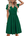 Vestito Donna Genesis – Stampa Floreale, Scollo a V Incrociato & Tasche, Taglio A-Line Elegante