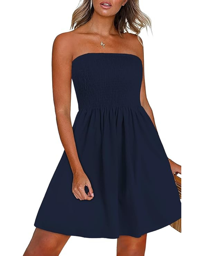 Vestito Donna Bria – Spalle Scoperte, Stampa Floreale &amp; Taglio A-Line Fluido Estivo