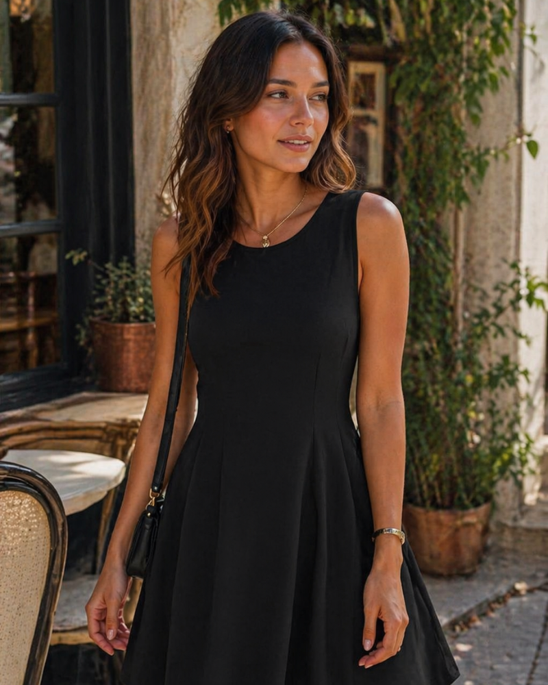 Sophie Abito Donna – Abito Corto A-Line Senza Maniche Elegante Business Casual Elasticizzato