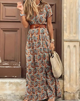 Abito Maxi Boho Arioso da Donna con Cintura Coordinata