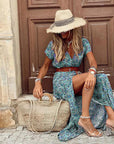 Abito Maxi Boho Arioso da Donna con Cintura Coordinata