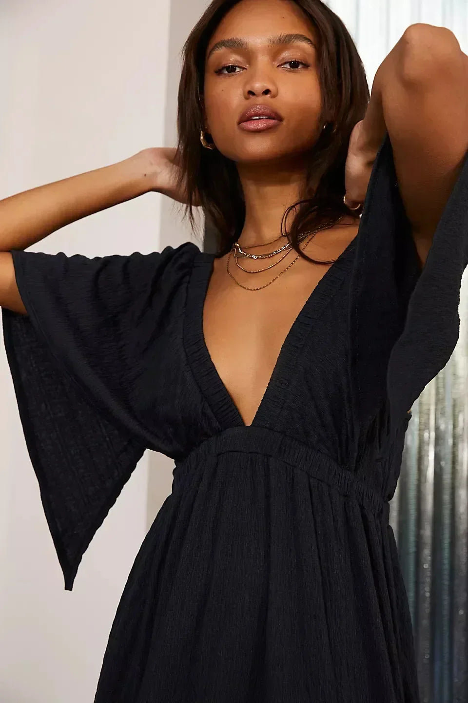Abito lungo bohemien da donna senza schienale