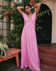 Abito lungo bohemien da donna senza schienale