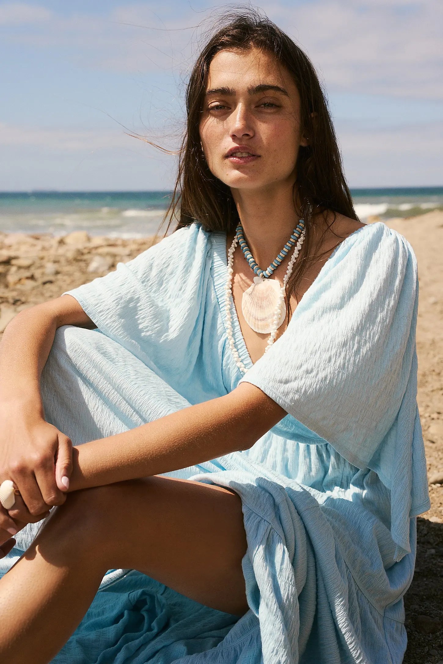 Abito lungo bohemien da donna senza schienale