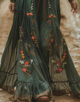 Abito lungo floreale bohemien da donna