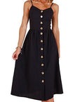 Abito midi da donna con bottoni