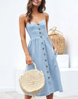 Abito midi da donna con bottoni