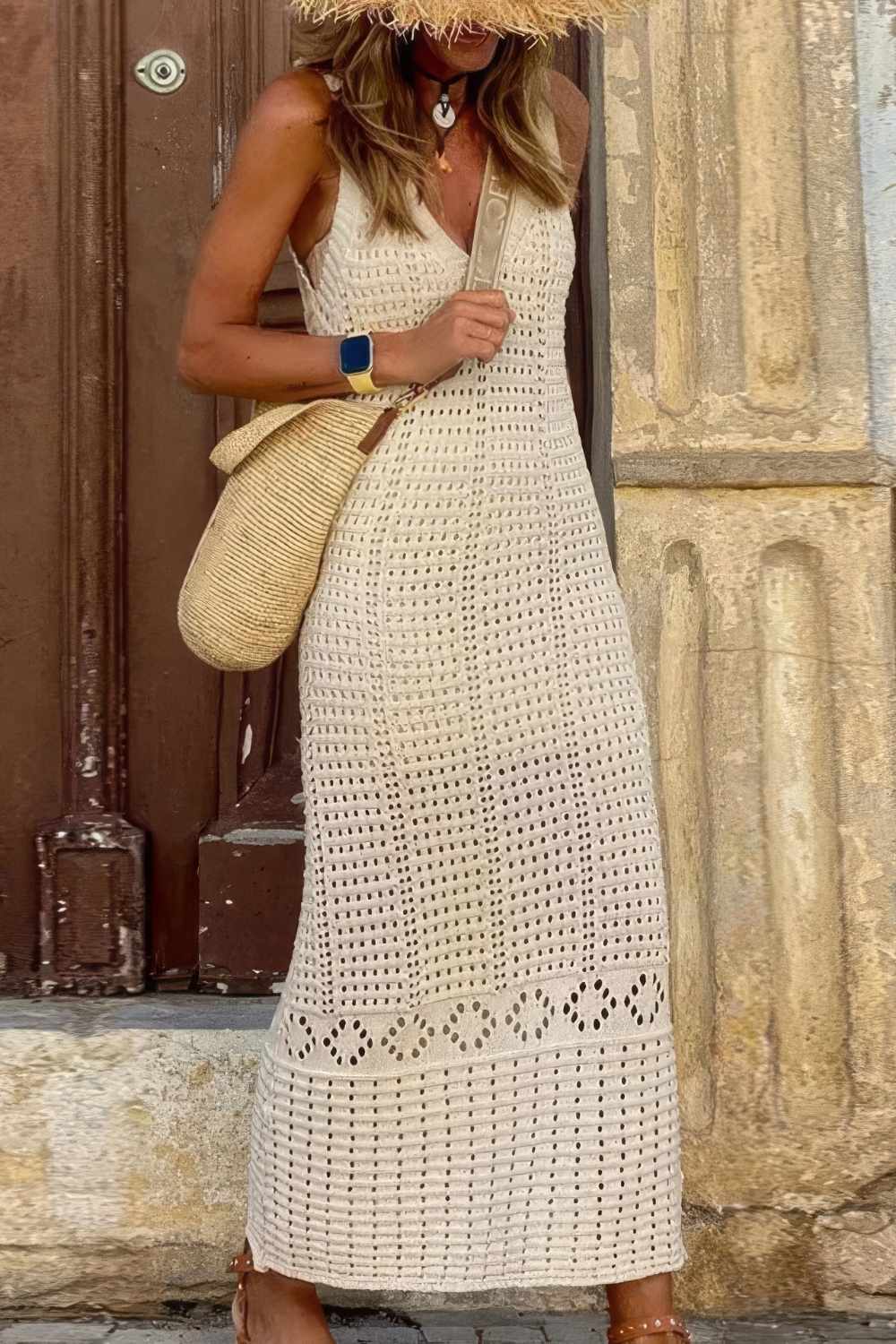 Abito lungo da donna in crochet