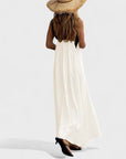 Abito lungo elegante da donna con scollo a incrocio
