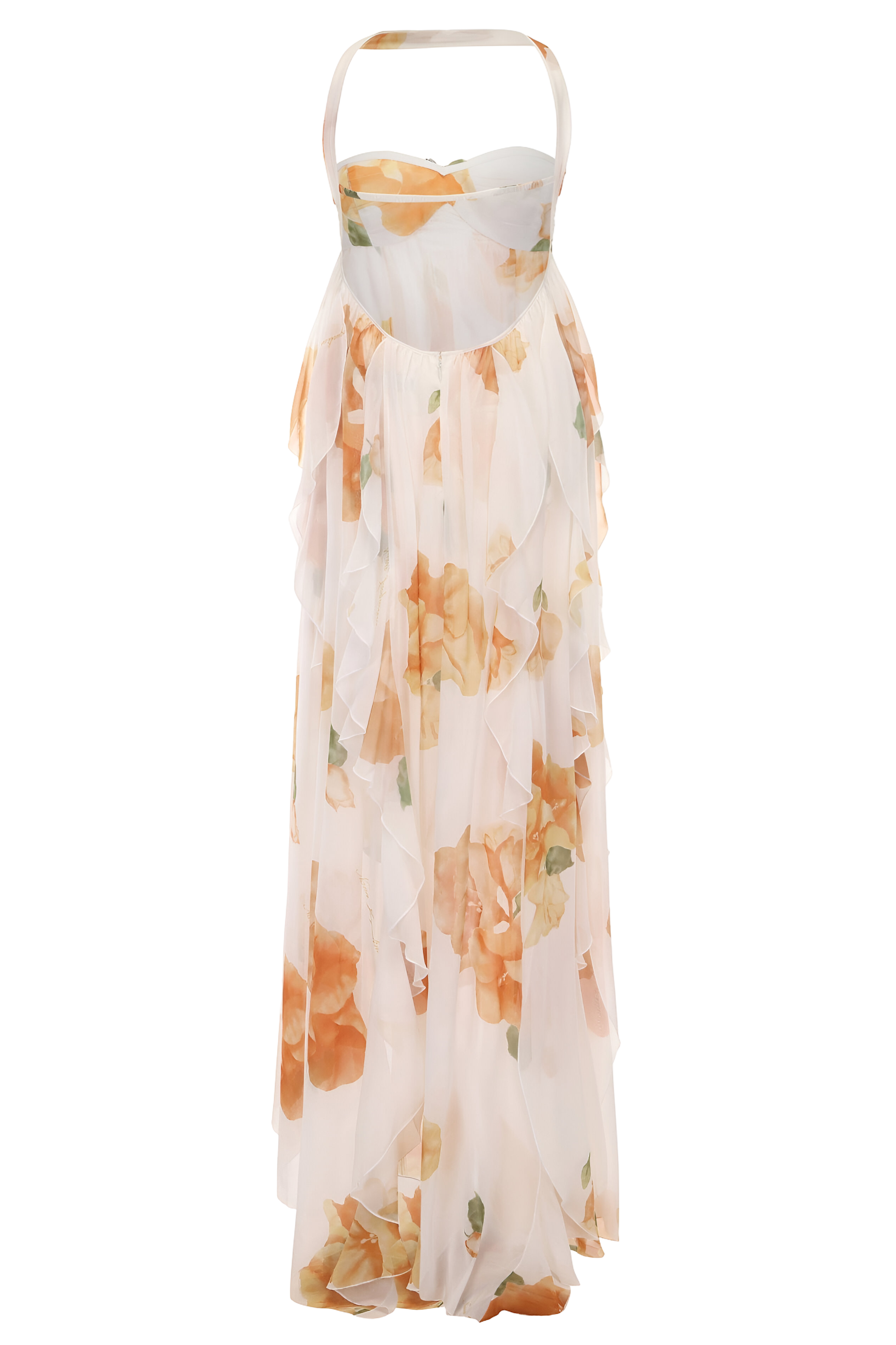 Abito lungo elegante da donna con scollo all'americana
