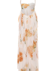 Abito lungo elegante da donna con scollo all'americana