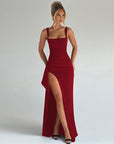 Abito lungo elegante da donna con schiena scoperta per occasioni formali